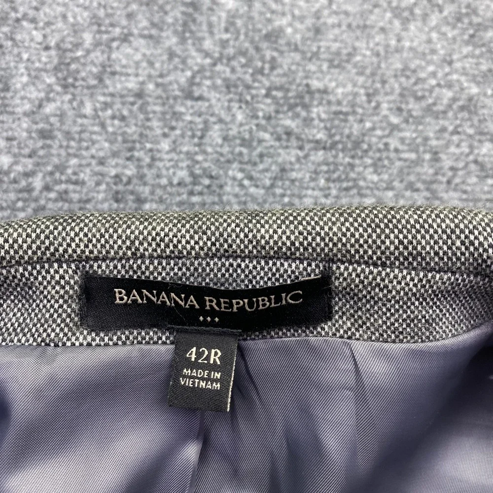 Banana Republic Mens 42R Slim Fit Grey Cotton Blazer Sport Coat 359401-00 Preppy